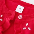 thumbnail image 3 of GYRATEDREAM Girls' Knitted Bolero Cardigan Sweater Kids Long Sleeve Button Closure Cropped Knitwear Cover Up for 8-9Y Red, 3 of 9