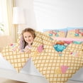 thumbnail image 4 of Manfei Lovely Letter R 7pcs Queen Bedding,Kawaii Ice Cream Bedding Comforter Set Queen,Yellow,Pink Reversible, 4 of 7