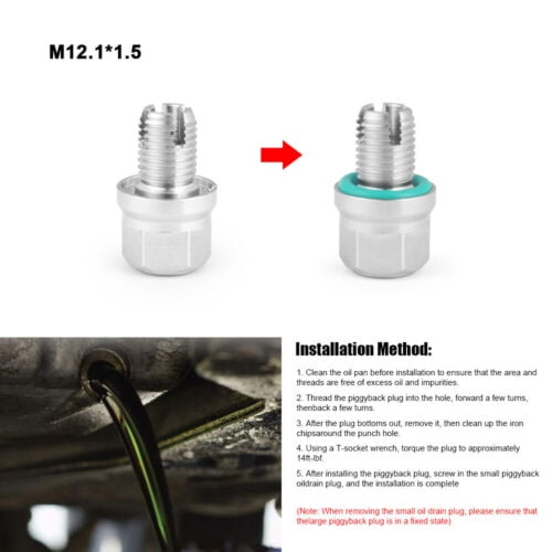 M12.1x1.5 Stainless Steel Oil Drain Plug Oil Pan Thread Repair Kit with O-Ring