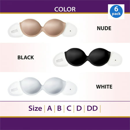6 Pack Perfect Strapless Self Adhesive Silicone Invisible Push-up