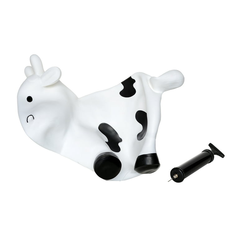 White Cow Bounce & Ride-on Inflatable Hopper Toy with Pump