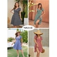 thumbnail image 5 of Summer Dresses for Women 2024 Short Sleeve V Neck Wrap Dress Casual Midi Sundresses, 5 of 6