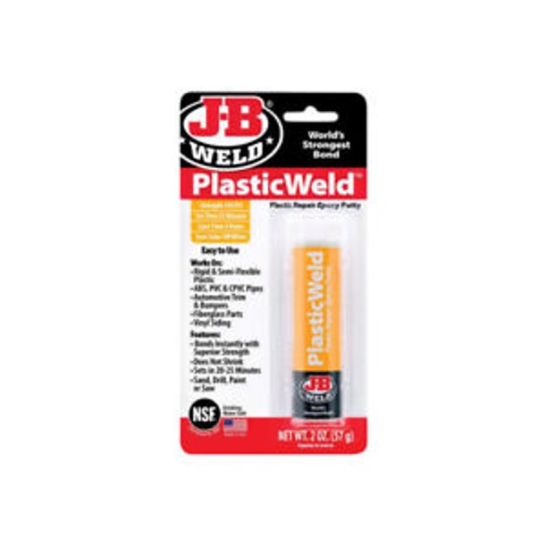 JB Weld PLASTICWELD EPOXY PUTTY Rigid & SemiFlexible Plastic Repair