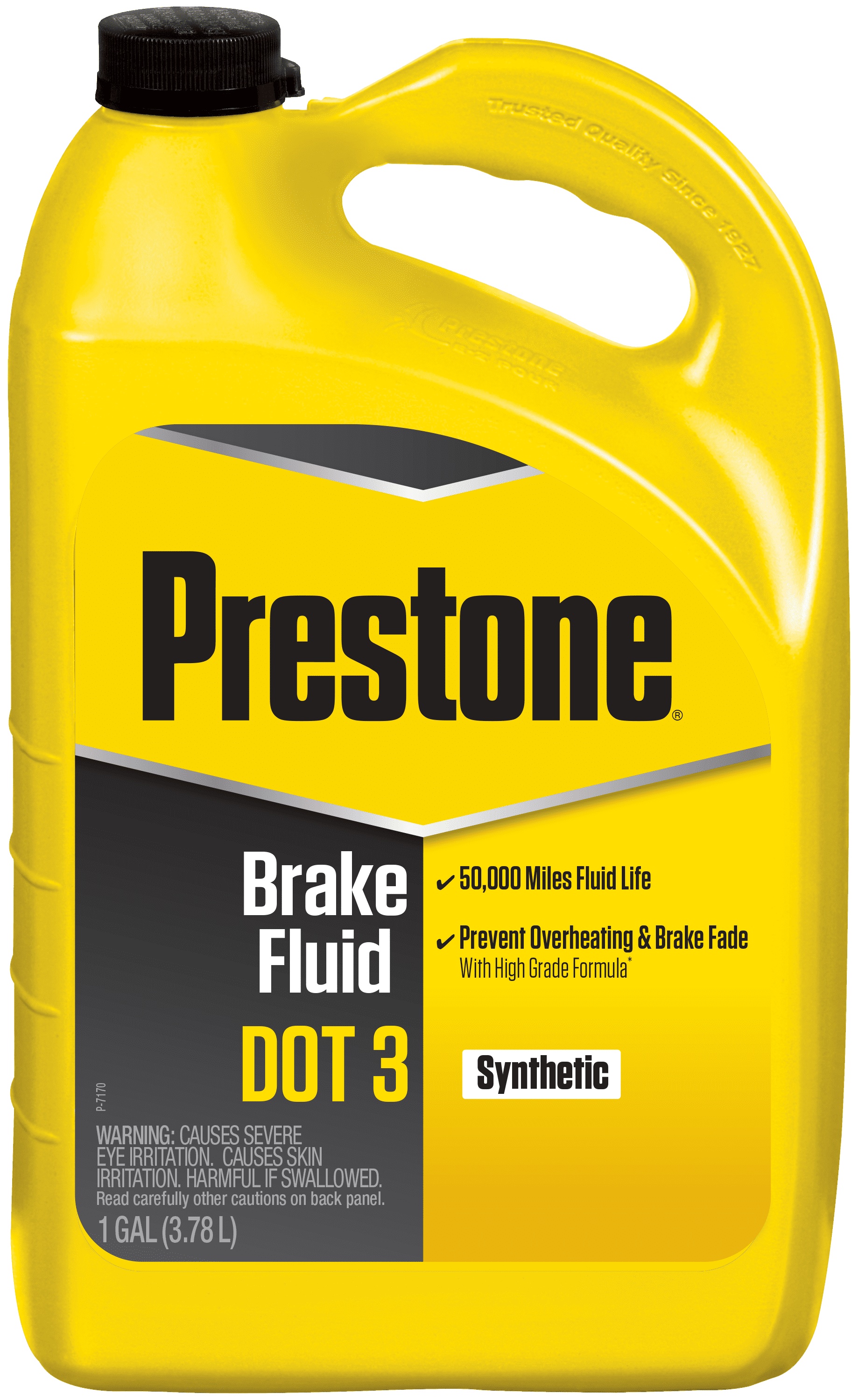 (12 pack) Prestone DOT 3 Brake Fluid 1 gal Synthetic, High Grade, 50,000 mile