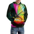 thumbnail image 5 of Colorful Butterfly Floral Print Men's Women Vintage 3D Hooded Sweatshirt - All-Season Loose Fit Streetwear, 5 of 6