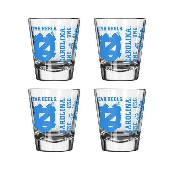 Logo Brands North Carolina Tar Heels 4-Pack 2oz. Shot Glass Set