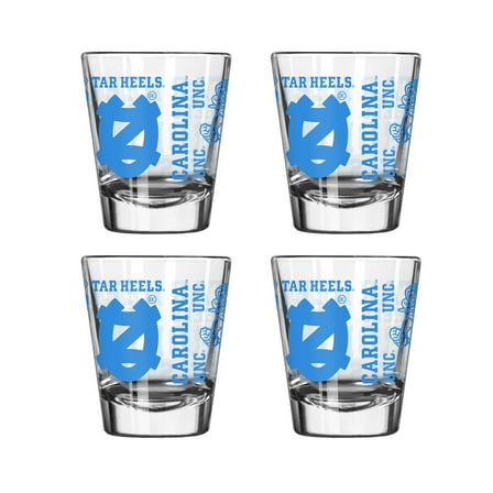 Logo Brands North Carolina Tar Heels 4-Pack 2oz. Shot Glass Set