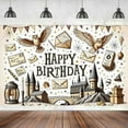 thumbnail image 3 of LUUFILx Happy Birthday Party Backdrop Magical Wizard Banner Magic Castle Owl Birthday Photography Backdrop Holiday Celebration Adults Indoor Outdoor Celebration Baptism ​, 3 of 7