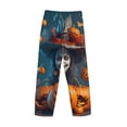 thumbnail image 3 of Lsque Modern Style Pumpkin Witch Print Men's Pajama Pants, Lounge Pant - Comfortable Home Wear,Elastic Waistband, Stylish Design-Large, 3 of 9