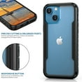 thumbnail image 6 of Dteck Rugged Case for Apple iPhone 14 Plus 6.7 inch 2022, Shockproof Protective Clear Case, Military 10ft Drop Tested, Durable Aluminum Frame, Anti-Yellowing Crystal Case for iPhone 14 Plus, Black, 6 of 7