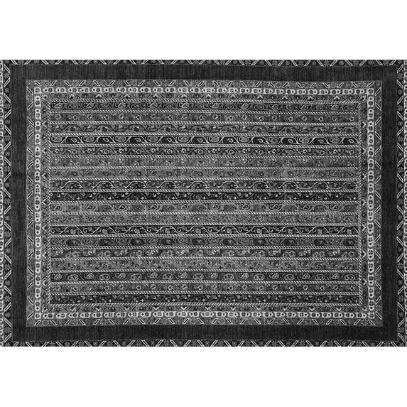 Ahgly Company Indoor Rectangle Abstract Gray Modern Area Rugs, 6' x 9'