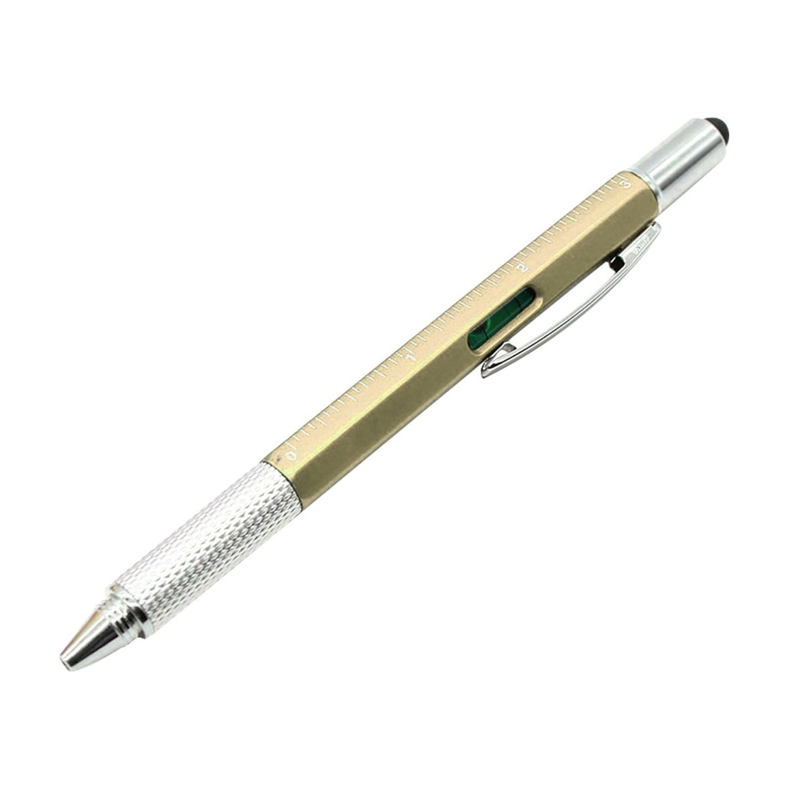 Airpow Cute Pens 6 In 1 Multifunctional Screwdriver Tool Caliper Level Scale Ball Point Pen 10Ml Erasable Pens Smooth Writing, Retractable, Waterproof, Fading