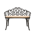 thumbnail image 7 of Tcbosik 33 Inch Outdoor Garden Bench with Cushion, Cast Aluminium Patio Bench with Tulip Pattern Backrest for Porch, Lawn, Garden, Backyard, Easy Assembly, Black, 7 of 7