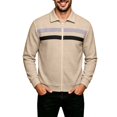 thumbnail image 4 of Men Casual Cardigan Sweaters Full Zipper Closure Long Sleeve Waffle Jackets, 4 of 6