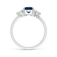 thumbnail image 2 of Angara Natural 1.55 Ct. Blue Sapphire with Diamond Classic Ring in Sterling Silver for Women (Ring Size: 9), 2 of 8