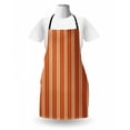 thumbnail image 3 of Burnt Orange Apron, Retro Themed Illustration of Earth Tones Stripes Geometric Simple Design, Unisex Kitchen Bib with Adjustable Neck for Cooking Gardening, Adult Size, Burnt Orange Tan, by Ambesonne, 3 of 4