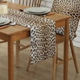 thumbnail image 2 of Table Runner Dresser Scarves 72 Inch Long, Wildlife Animal Leopard Skin Texture Linen Dining Table Runners Vintage Brown and Black Tabletop Scarf for Wedding Holiday Party Kitchen, 2 of 7