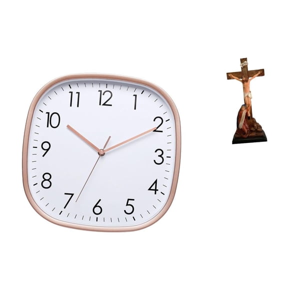 Reloj de pared digital vintage para comedor, gimnasio en casa, con escultura de Jesús, estatua religiosa católica de la Madre María.