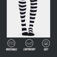 thumbnail image 4 of Love Classic Women's Black and White Striped Thigh High Socks Soft Leg Warmers, 4 of 8