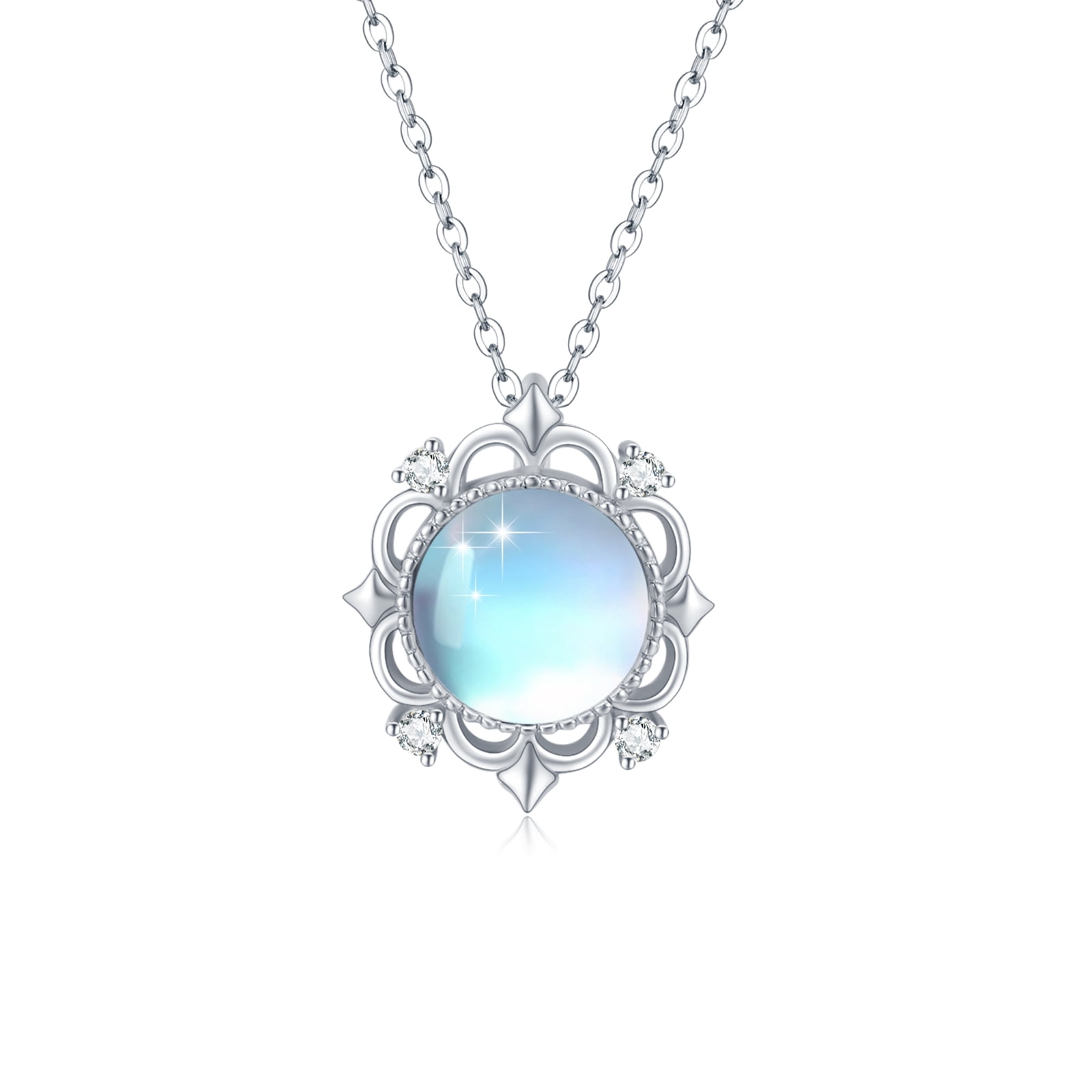 Cuoka Miracle Moonstone Necklace For Women 925 Sterling Silver Necklace