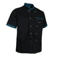 thumbnail image 1 of Unisex Chef Jacket Uniform Short Sleeve Hotel Kitchen Apparel Cook Coat Black, 1 of 7