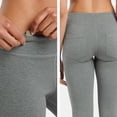 thumbnail image 3 of Fishers Finery Women's Bootleg Yoga Pant; Back Pockets; Cotton & Modal Blend (Light Heather Gray, L Petite), 3 of 6