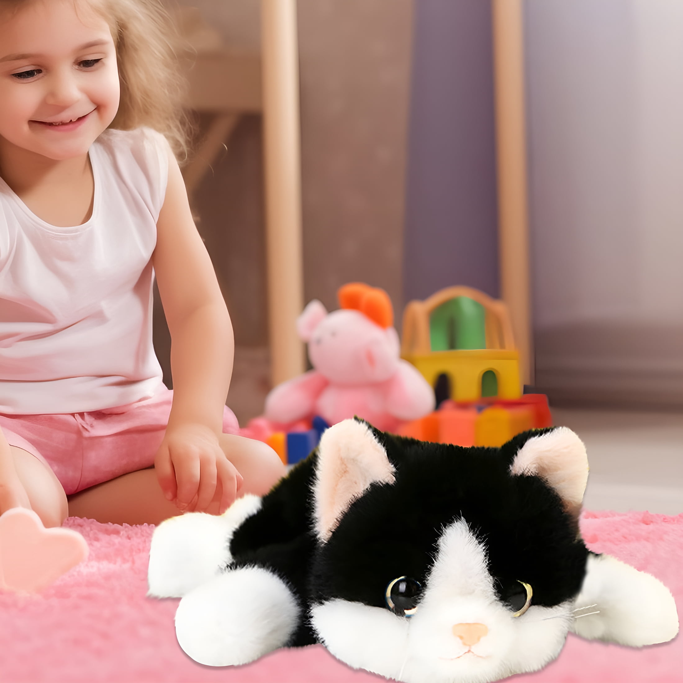 CYFW Weighted Cat Stuffed Animals 0.6 Lbs Cute Realistic Plush Toys 11.8 Inch Soft Plushies Gifts for Kids,Birthday Christmas for Kids,Boys,Girls,Adults