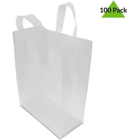 bags plastic handle duty heavy clear pack storage tm essentials count carry lock zip cardboard shopping take gift medium