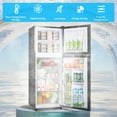 thumbnail image 6 of 4.5 Cu.ft Compact Refrigerator 2 Door with Freezer,7 Adjustable Thermostat & 4 Removable Glass Shelves,Large Size Refrigerator for Garage/Bedroom/Kitchen/Apartment and Office,Grey, 6 of 9