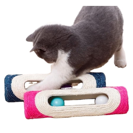 Cat Toy Like a Sisal Drum Ring with Balls - Scratch Board for Cats -Blue