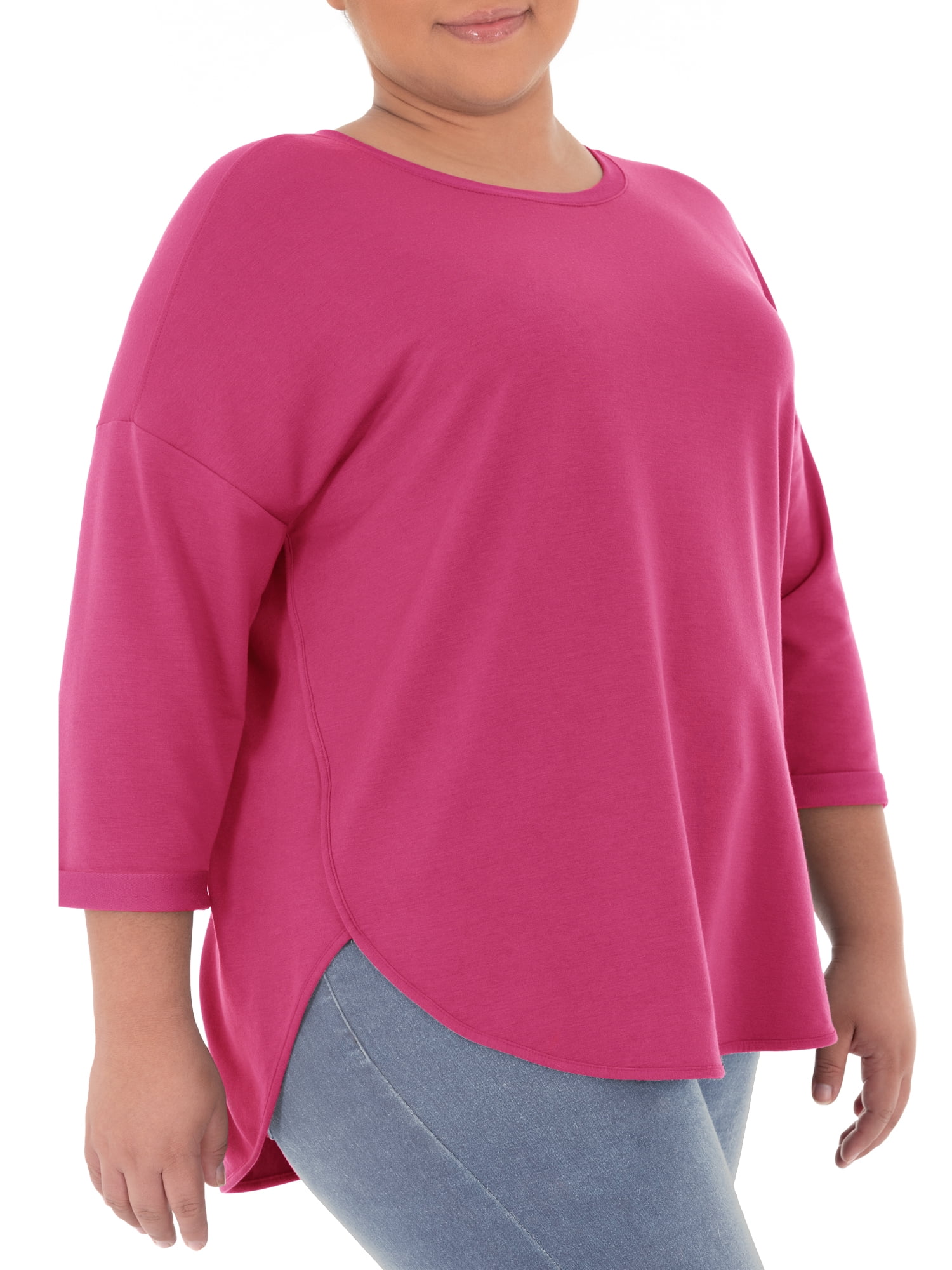 Terra And Sky Terra And Sky Womens Plus Size Super Soft French Terry Tunic Top 8489