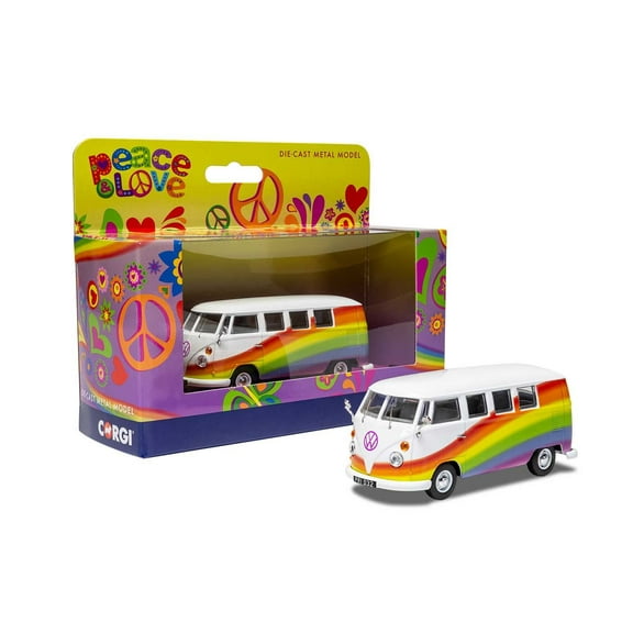 CORGI VOLKSWAGEN CAMPERVAN "PEACE LOVE AND RAINBOWS"