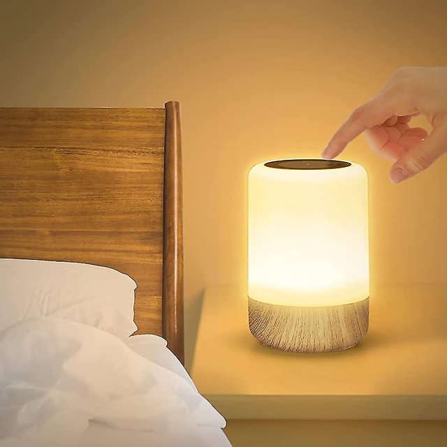 Lampara Led De Cabecera Touch Regulable, Lampara De Mesa Funciona Con Pilas 8 Colores Y 3