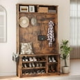 thumbnail image 6 of Asofer Modern Hall Tree with Shoe Storage, Front Entryway Furniture, Mudroom Bench with Coat Rack, Retro, 6 of 12