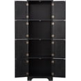 thumbnail image 7 of 72.4" Tall Freestanding Wooden Pantry - 8 Doors, 4 Shelves - Vintage Design for Living, Kitchen, Dining & Office in Black, 7 of 7