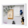 thumbnail image 5 of Muzilife 11x14 inch Shadow Box Picture Frame with Linen Board Deep Wood Glass Display Case, White, 5 of 7