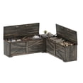 thumbnail image 4 of Uforic Uforic L-Shaped Wood Farmhouse Storage Chest,Nook Corner Bench with Storage - Black Oak, 4 of 10