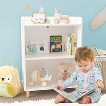 Glavbiku Kids Wood 3-Tier Bookcase, Child Toy Storage Cabinet Organizer for Playroom,Nursery,White