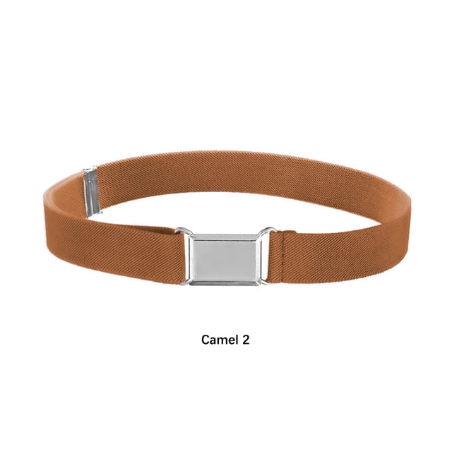 1 Set Simple Conception Enfants Élastique Ceinture Garçons Réglable Boucle Extensible Ceinture Réutilisable Jeans Vêtements Accessoires Beige Clair