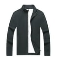 thumbnail image 2 of gbyLJF Men's Full Zip Knitted Sweater Solid Color Casual Long Sleeve Stand-up Collar Sweater Coat Regular Fit Cardigan with Pockets, 2 of 5