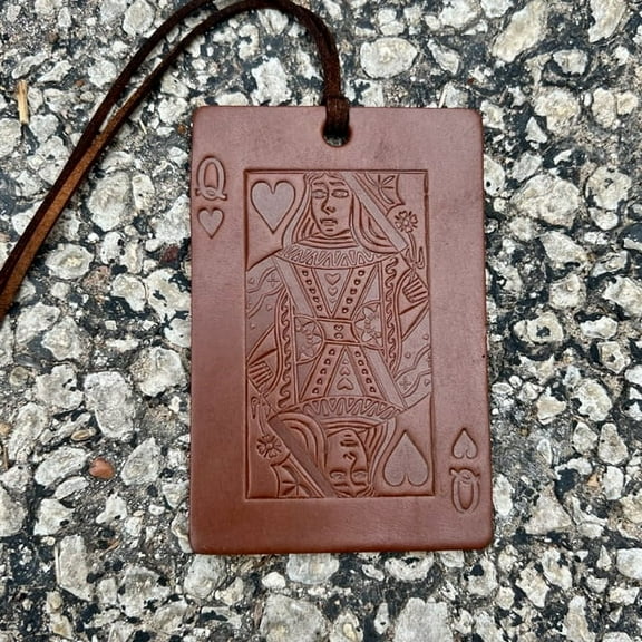 Air Flair |Car Leather Air Freshener | Queen of Hearts| Rectangle Leather Scent