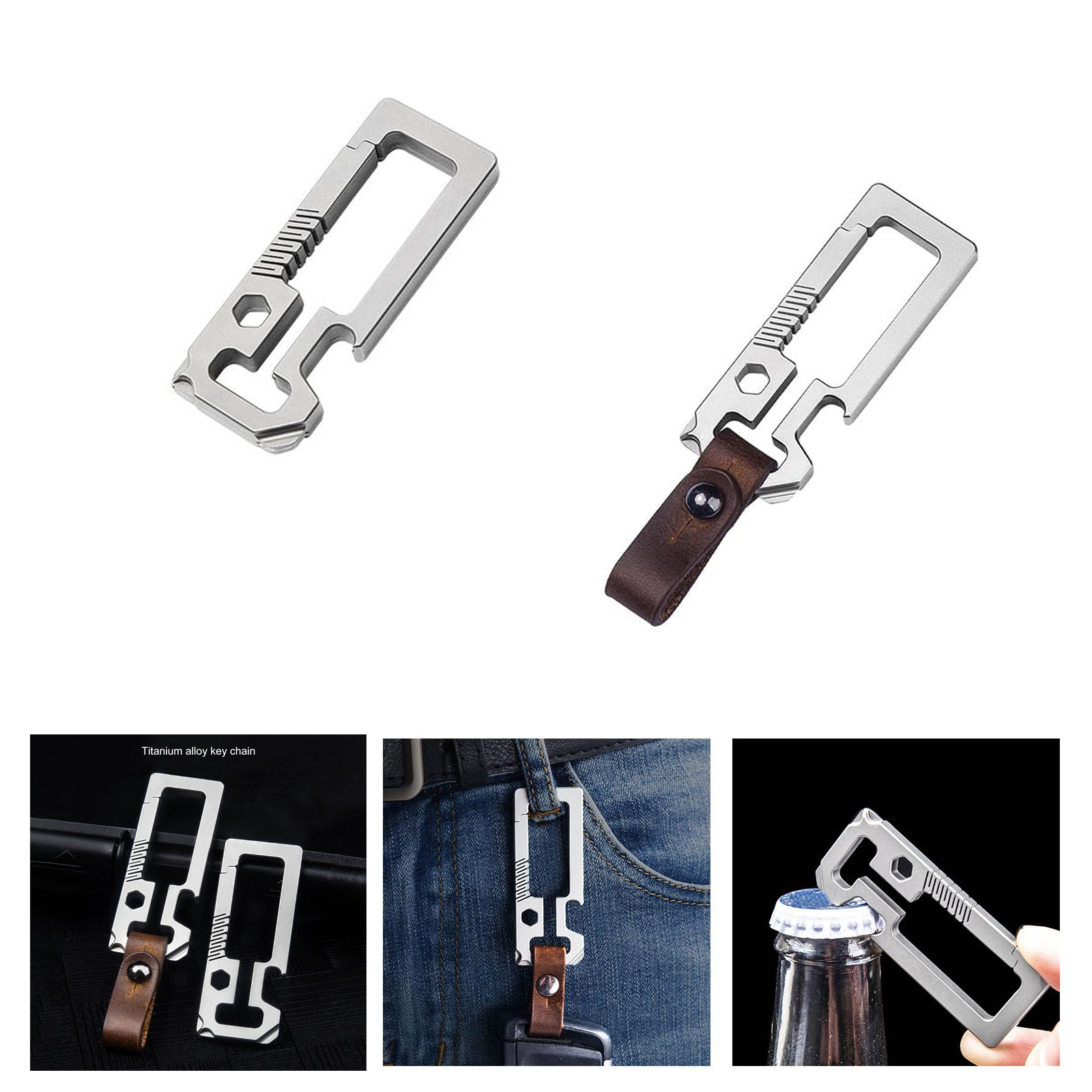 Fazipu Titanium Carabiner Keychain Clip, Quick Release EDC Key Holder Organizer with Key Ring