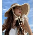 thumbnail image 2 of YooGuoGuo Women Sun Hat Wide Brim Straw Hat with Lace Ribbon Packable Floppy Summer Beach Cap Elegant Cottagecore Accessories, 2 of 6