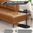 thumbnail image 5 of LUOLUO C- Shaped Side Table, 360° Rotating Adjustable Height Couch Side Tables for Sofa/Bed/Bathtub(Black), 5 of 11