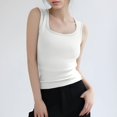 thumbnail image 6 of JULMCOMO Cotton Tank Tops for Women Square Neck Slim Fit Comfy Casual Tank Tops Sleeveless Summer Basic Shirts White L, 6 of 6
