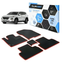 CLIM ART All-Weather Car Floor Mats Compatible with Hyundai Santa Fe 2019-2020, Custom-Fit Heavy-Duty Floor Liners for Cars & SUVs, Car Accessories for Men & Women, Red - FL051519038