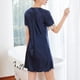thumbnail image 5 of Summer Nightgown For Womens Ice Silks Lace V-neck Short Sleeve Nightdress Sleepdress Home Casual1026 Lotus RootL, 5 of 5