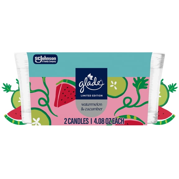 Glade® Jar Candle, Watermelon & Cucumber, 4.08oz., 2 Count