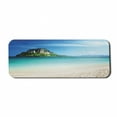thumbnail image 1 of Beach Computer Mouse Pad, Grand Cliff in the Crystal Sea Water Tropic Island Scenery with Summer Beach, Rectangle Non-Slip Rubber Mousepad Large, 31" x 12" Gaming Size, Blue Cream Green, by Ambesonne, 1 of 2
