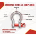 thumbnail image 4 of 4 Pack Crosby G-209, 1/4"Anchor Shackle Forged Carbon Steel w/Alloy Screw Pin Shackle Load Limit # 1/2 Tons (6,610 lbs)| Heavy Duty D Ring Shackle for Towing, Rigging - 1018375, 4 of 9